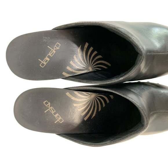 Dansko Womens Black Leather Studded Clogs Size 10 8774 - Picture 6 of 7